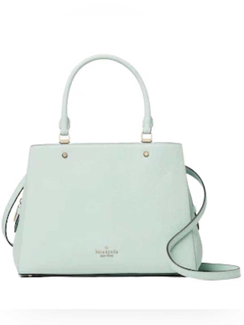 KATE SPADE♠️New York💚Leila💚GREEN LEATHER TRIPLE COMPARTMENT SATCHEL BAG🌟EUC🌟